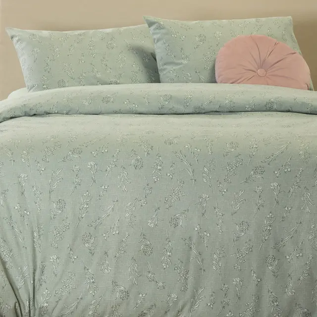 Σετ Σεντόνια 150x200+32 Διπλά Φανελένια Winter Line Melinen Bianca Grey 100% βαμβακερόΜε Λάστιχο 2