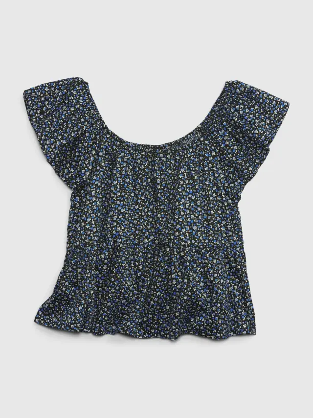 Μπλε Παιδικό Φλορά Flutter Sleeve Τοπ floral blue