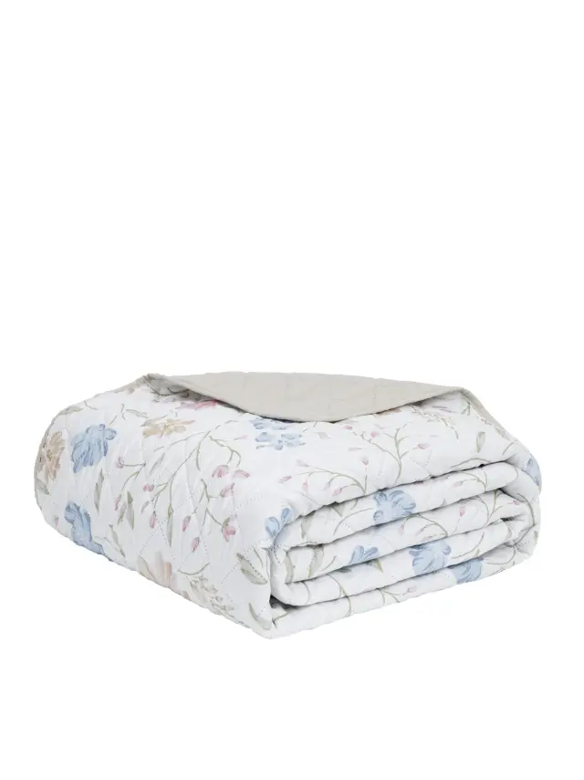 Κουβερλί 160x240 Μονό Nima Belleza White-Ciel 100% Microfiber 2