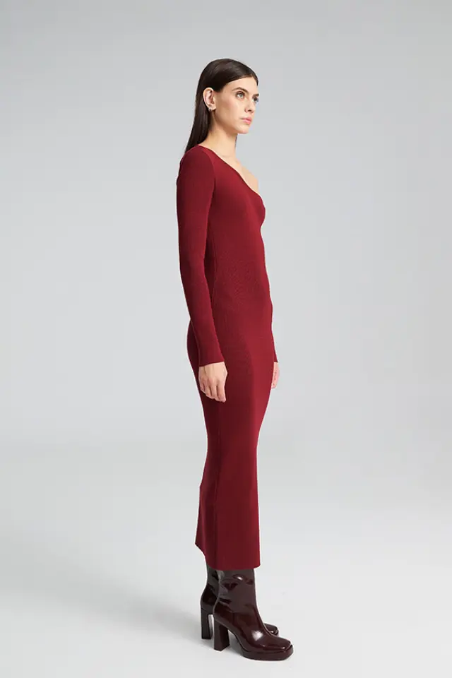 Πλεκτό Φόρεμα με Έναν Ώμο JERRIN KNITTED DRESS 3