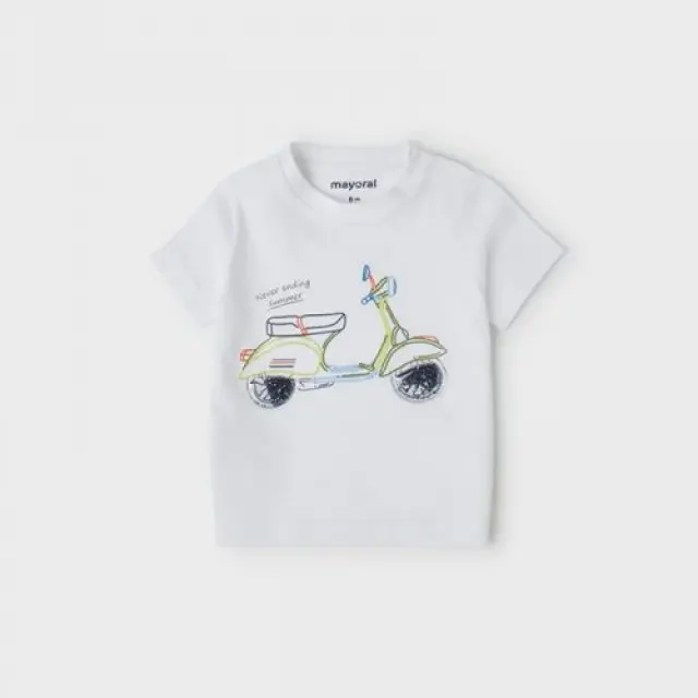 Baby 6 μηνών έως 4 ετών Μπλούζα κοντομάνικη play μηχανή λευκό - 9M