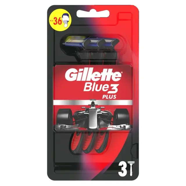 Gillette Blue 3 Plus Red Blister Ξυραφάκια μιας Χρήσης 3τμχ