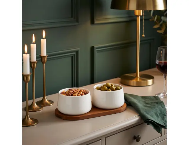 Σετ Σερβιρίσματος Excellent Houseware με 2 πορσελάνινα μπολ και δίσκο - 3 τεμάχια 210001580