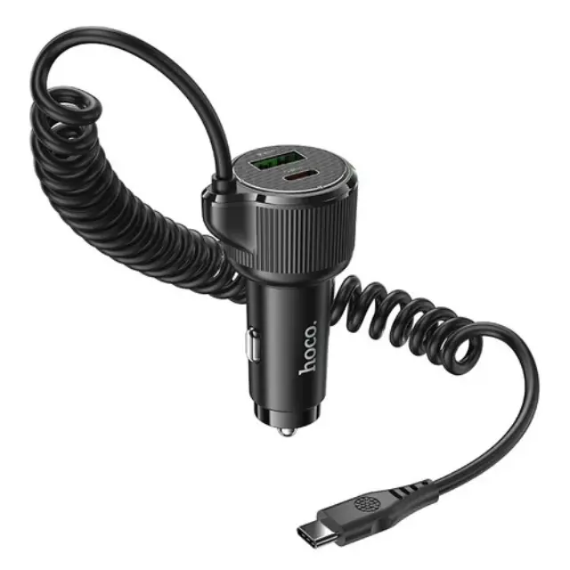 Φορτιστής Αυτοκινήτου Hoco NZ17A Avant-garde 1xUSB-A και 2xUSB-C 50W PD+QC με Καλώδιο Type-C Black