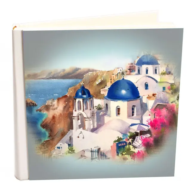Άλμπουμ my album Santorini boho style με ριζόχαρτο 35x35cm και κουτί άλμπουμ