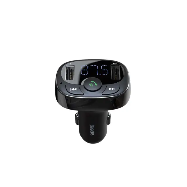Baseus FM Transmitter T typed Bluetooth 2xUSB microSD (Black)CCMT000001