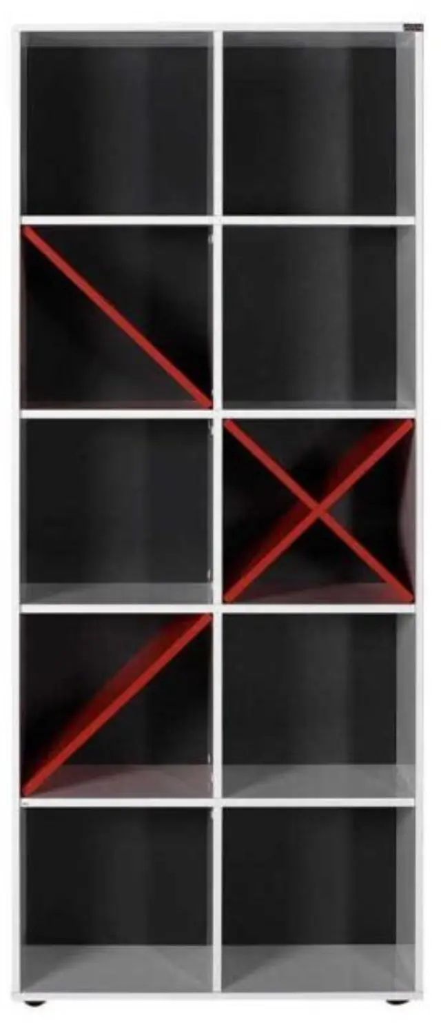 Βιβλιοθήκη KTP-910-BK Gaming Λευκή 75x188x30cm 3
