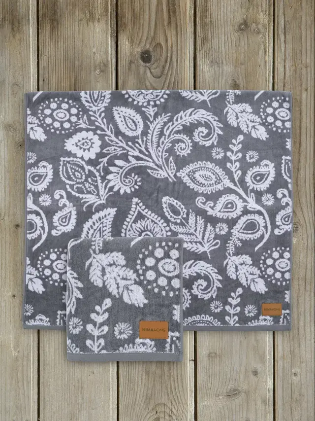 Πετσέτες Σετ 2 Τεμ 50x90-70x140 480gsm Nima Devi Gray 100% βαμβακερό