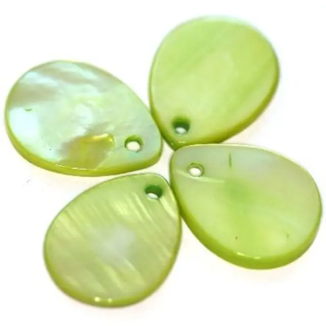 Mother of Pearl Δάκρυ Green 15x20mm ~10τεμ