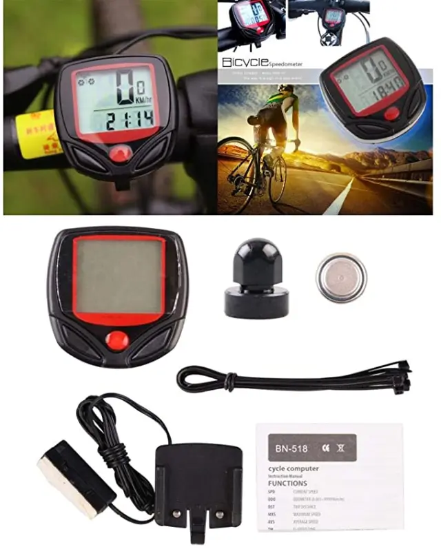 ​Αδιάβροχο ταχύμετρο ποδηλάτου με οθόνη LCD BN-518