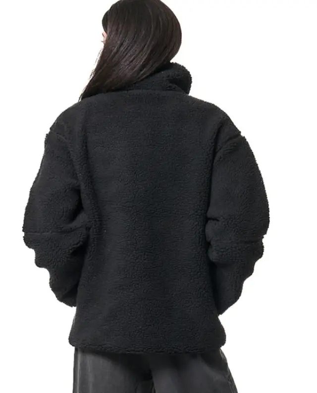 Body Action Zip-through Γυναικεία Ζακέτα Φούτερ Sherpa 071420-BLACK - L 2