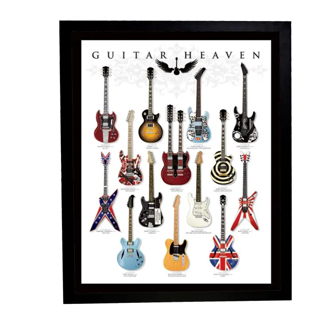 Αφίσα Guitar Heaven 40x50εκ Κορνίζα Ξύλινη Χρώμα Μαύρο Με Τζάμι MAT K1041-69