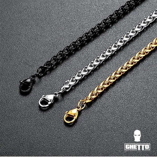 Ghetto Stainless Steel Chain 3mm High Quality Necklace Black