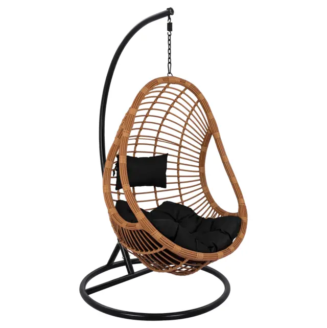 ΚΡΕΜΑΣΤΗ ΠΟΛΥΘΡΟΝΑ ΦΩΛΙΑ FB95541.04 ΜΕ ΜΠΕΖ WICKER & ΜΑΥΡΑ ΜΑΞΙΛΑΡΙΑ Φ105Χ195Υ εκ.