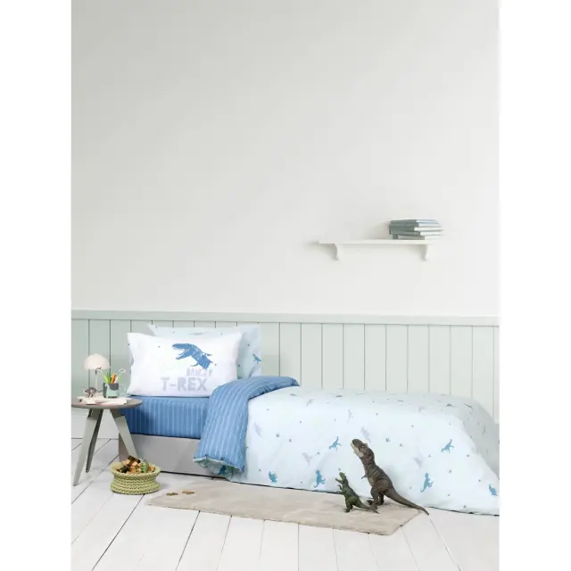 Σετ Σεντόνια 170x255 Μονά Nima Roar Blue-Ciel 100% βαμβακερόΧωρίς Λάστιχο