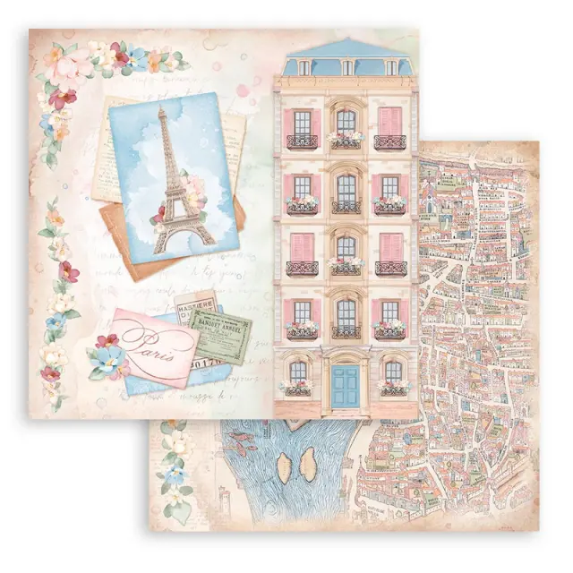Χαρτιά scrapbooking 10τεμ, 30.5×30.5cm Stamperia, Oh la la 3