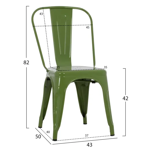 ΚΑΡΕΚΛΑ ΜΕΤΑΛΛΙΚΗ FB98641.53 LIGHT OLIVE GREEN 44x47x84.5Υεκ. 2