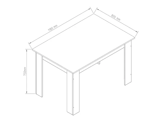 Τραπέζι Κουζίνας Wenge HAZEL 120x80x75cm 2