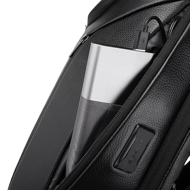 Δερμάτινο Σακίδιο πλάτης 24L Laptop 15,6” Bange 6623 μαύρο - One Size 2
