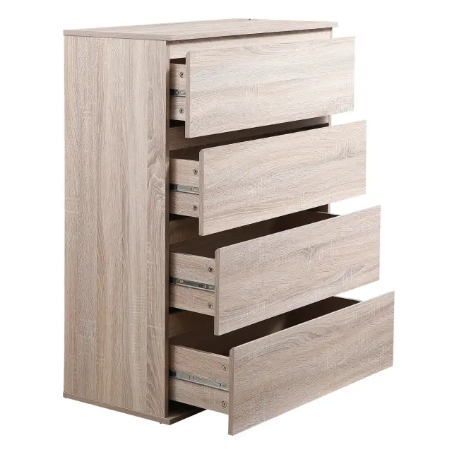 Συρταριέρα Ady Unihome σε φυσικό χρώμα 4 συρτάρια 80x40x105εκ 3