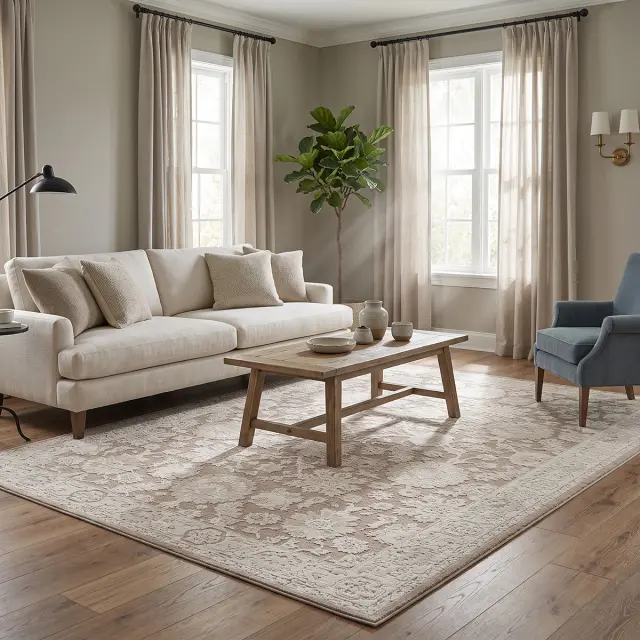 Beauty Home Χαλί Mirage Art 9848 160x230 Κρεμ,Μόκα 2