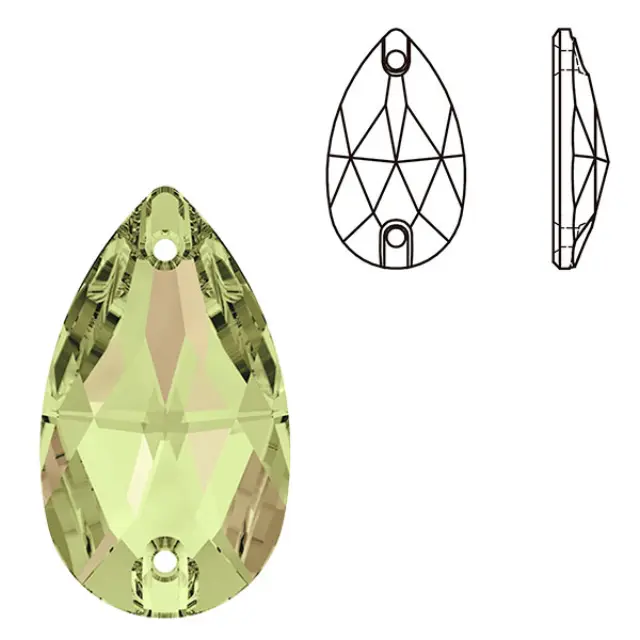 Swarovski Ραφτά 3230 Pear Drop Crystal Luminous Green 12x7mm - 4τεμ