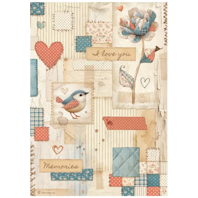 Ριζόχαρτο ντεκουπάζ Stamperia 21x29cm A4, Family, Patchwork