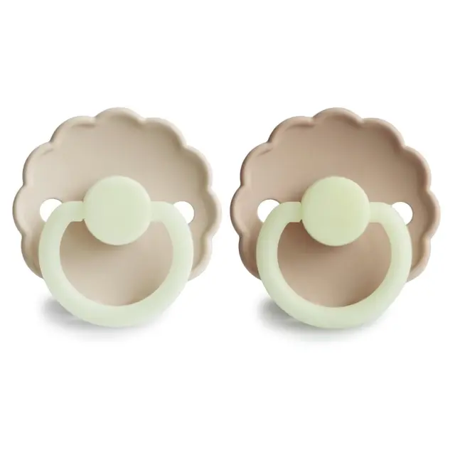 Σετ 2 Πιπίλες Latex Νυκτός FRIGG Daisy Cream/Croissant 0-6 Μηνών Baby Oliver 2