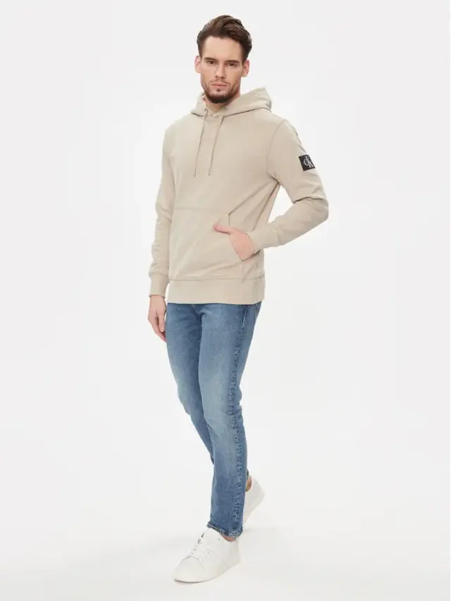 Calvin Klein - Ανδρικό Φούτερ με Κουκούλα J30J323430-PED Εκρού - 2XL 2