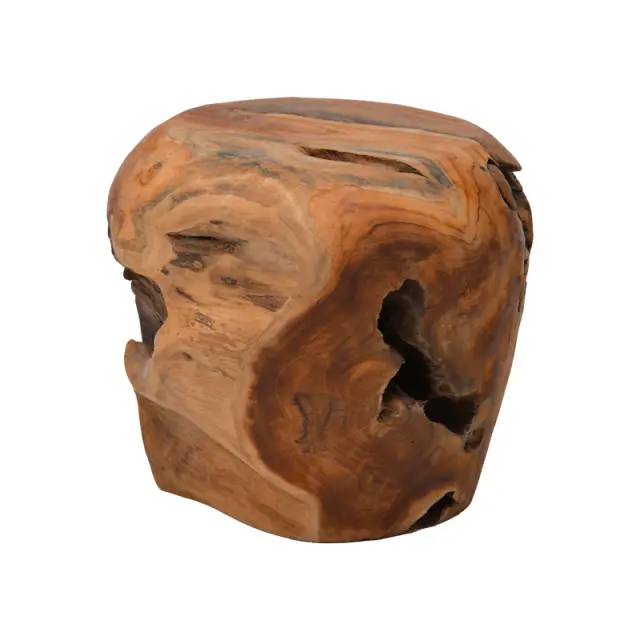 Σκαμπό Bolare pakoworld teak ξύλο σε φυσική απόχρωση Φ40x35εκ 2
