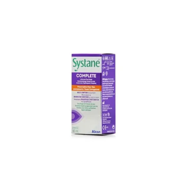 Alcon Systane Complete Λιπαντικές Οφθαλμικές Σταγόνες Χωρίς Συντηρητικά  10ml