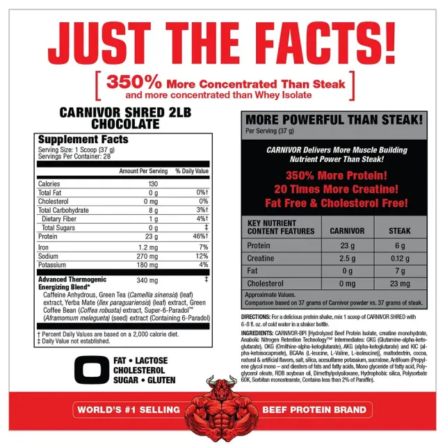 MuscleMeds Carnivor Shred 100% Beef Protein + Fat Burn Vanilla Caramel, 28 Servings 2