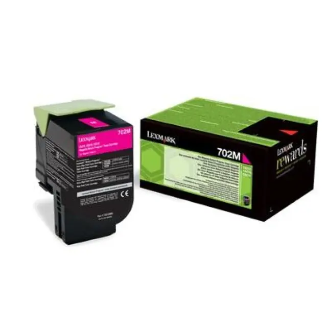 Lexmark 702M Γνήσιο Toner Laser Εκτυπωτή Ματζέντα Return Program 1000 Σελίδων 70C20M0