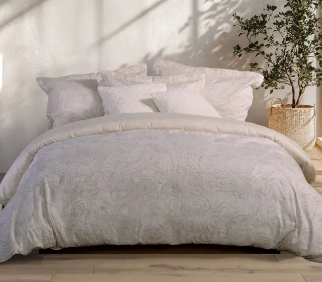 ΣΕΤ ΣΕΝΤΟΝΙΑ ΒΑΜΒΑΚΟΣΑΤΕΝ KING SIZE LILARD SPRING 270X280 NEF-NEF HOMEWARE ECRU