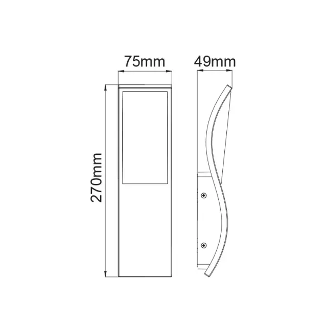 LED SMD WALL LUMINAIRE 7W 520LM 120° 230V AC 3.000K DARK GREY CRI80 IP65 30.000HRS / LG9305G 3
