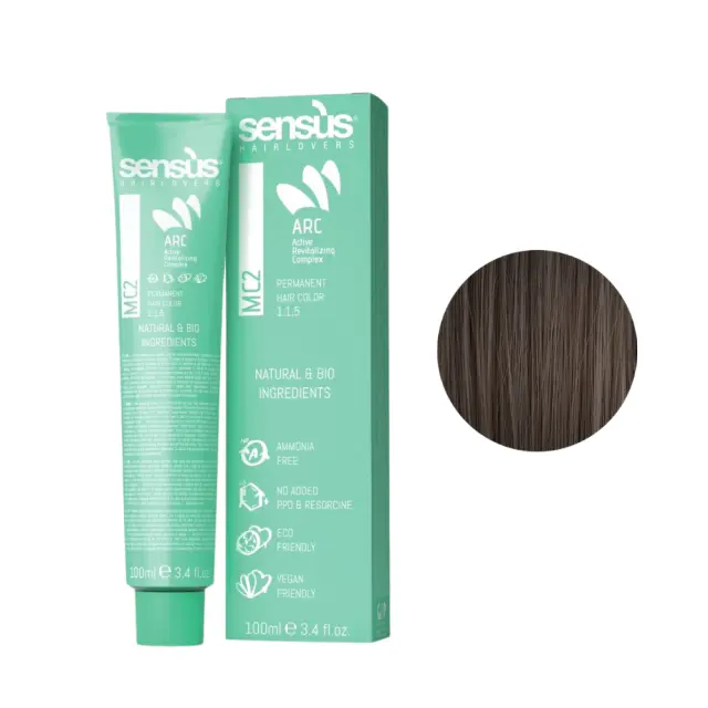Sensus MC2 Permanent Hair Color 7.12 Ash Brown Blonde 100ml - (Μόνιμη Βαφή Χωρίς Αμμωνία Ξανθό Σαντρέ Μπεζ)