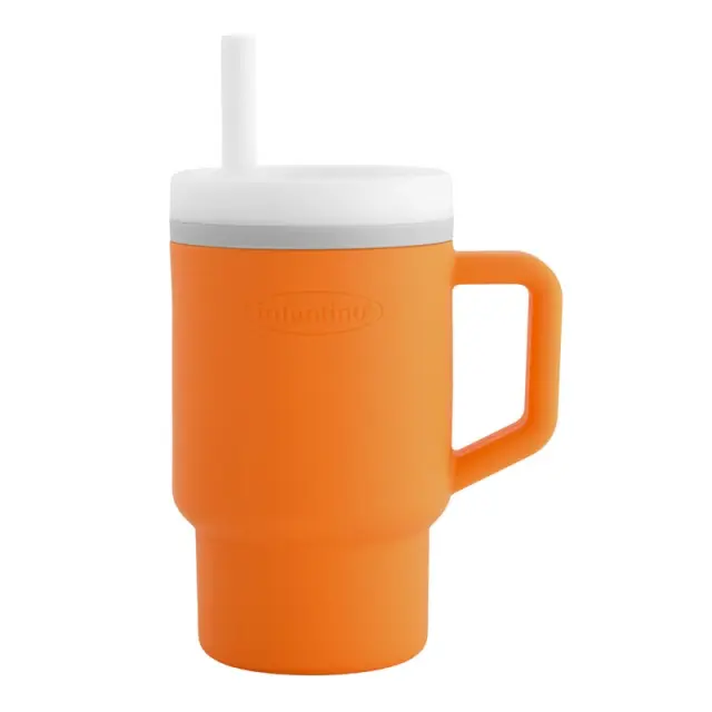 INFANTINO My 1st Tumbler - Creamsicle -κύπελο με καλαμάκι σιλικόνης 260 ml 3