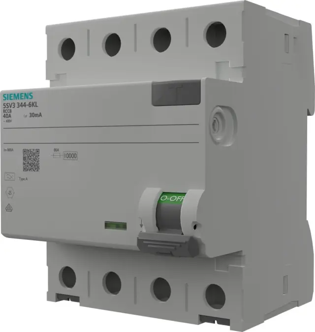 RCCB, 4-pole, type A, In: 40 A, 30 mA, Un AC: 400 V, N left