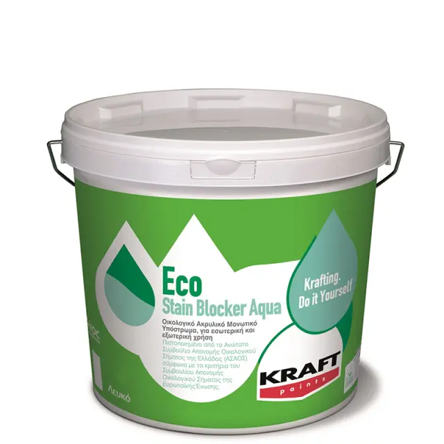 Οικολογικό Ακρυλικό Μονωτικό Υπόστρωμα Kraft ECO STAIN BLOCKER AQUA Λευκό 1lt