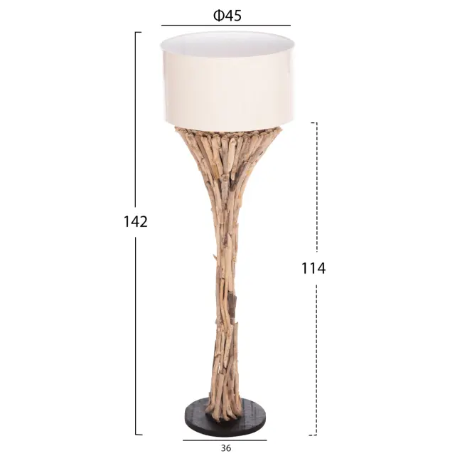 Διακοσμητικό φωτιστικό δαπέδου Altar DRIFTWOOD--λευκό PVC Φ45x142 εκ. 2