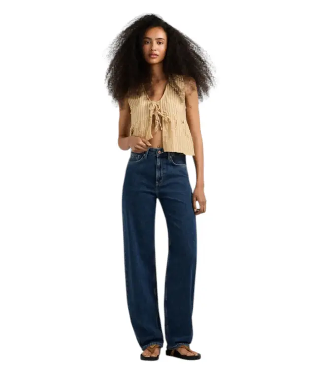 Pepe Jeans - Γυναικείο Τζιν Παντελόνι Eden High Rise Straight Fit PL20510742-000 Μπλε 2
