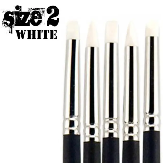 Πινέλα Σιλικόνης No2 - White Μαλακά (Soft), Σετ 5 τεμ.