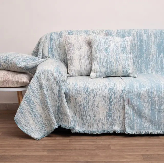 Ριχτάρι Πολυθρόνας 180x150 Anna Riska 1452 Lake Blue 100% Chenille