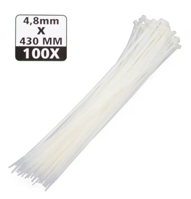 Cable ties 4.8 x 430 mm 100 pieces white