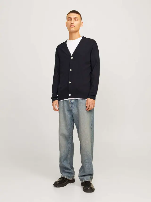 JJEEMIL KNIT BUTTON CARDIGAN NOOS Black 2