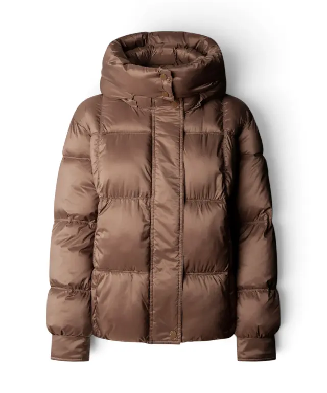 Pepe Jeans - Γυναικείο Αδιάβροχο Κοντό Puffer Μπουφάν Essentials Lauren PL4024541-875 Καφέ