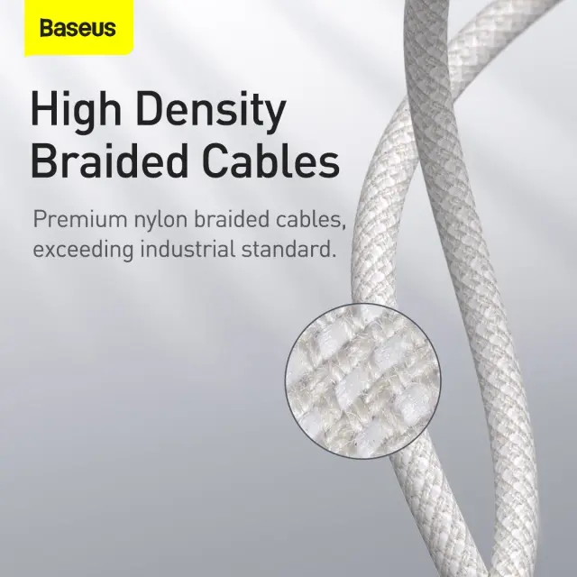 Baseus High Density Braided Series Fast Charging Data Cable USB-C - Lightning 20W 1m White 3