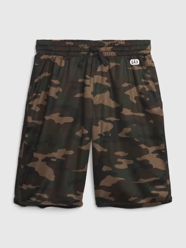 GapFit Παιδικό Fit Tech Mesh Σορτς GREEN CAMO