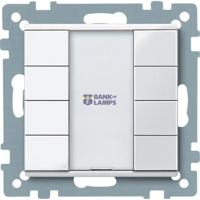 Push-button, 4-gang plus, polar white, glossy, System M