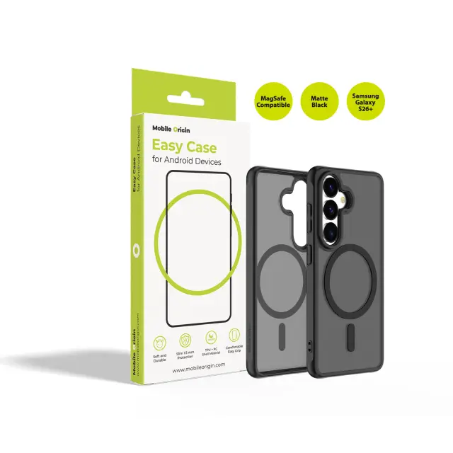 Mobile Origin Easy Case, MagSafe, Matte Black - Samsung Galaxy S26+